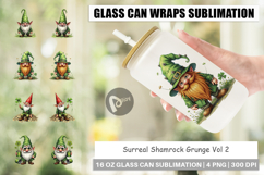 Surreal Shamrock Grunge Glass Can Product Image 1