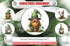 Surreal Shamrock Grunge Ornament Product Image 1