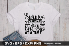 Survive Christmas One Sip at a SVG - Christmas Wine Design Product Image 1