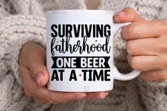 Surviving fatherhood one beer SVG, Father's Day SVG Design Product Image 2