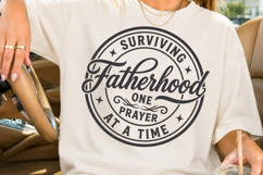 Surviving Fatherhood One Prayer At A Time SVG, Christian Dad Product Image 1