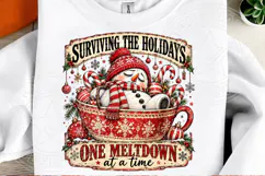 Surviving the Holidays PNG | Funny Christmas Snowman Meltdow Product Image 2