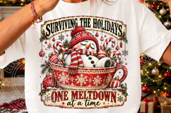Surviving the Holidays PNG | Funny Christmas Snowman Meltdow Product Image 3