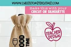 Funny Teacher Wine Bag SVG | Surviving Teacherhood Product Image 2