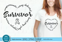 Survivor svg- a cancer surviver svg heart for crafting