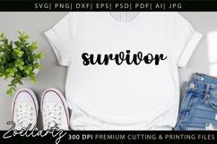 SURVIVOR SVG Breast Cancer Awareness SVG Pink Ribbon SVG Product Image 3