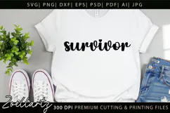 SURVIVOR SVG Breast Cancer Awareness SVG Pink Ribbon SVG Product Image 3