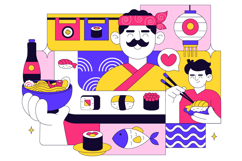 10 Sushi Bar Illustration Product Image 4