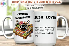 Funny Sushi Lover Definition Mug Wrap, Asian Food Lover Mug Product Image 1