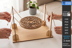 Ball Maze Game Laser Cut | Labyrinth Balance Toy| Board Game Product Image 1