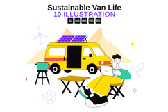 10 Sustainable Van Life Illustration Product Image 1