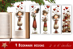 Watercolour Valentine Day, angel heart Bookmarks Sublimation Product Image 1