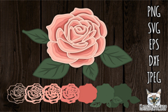 3d layered papercut Flower svg, multilayered rose flower svg Product Image 1