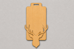 Minimalist Wooden Deer Head Christmas Gift Tags for Holiday Product Image 1