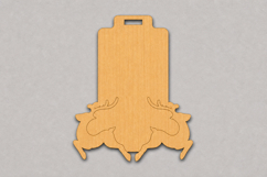 Minimalist Wooden Running Reindeer Christmas Gift Tags Product Image 1