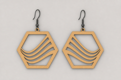Minimalist Hexagon Wooden Dangle Earrings for Women Product Image 1