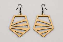 Minimalist Pentagon Wooden Dangle Earrings for Women Product Image 1