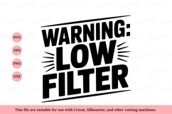 Warning low filter text black Product Image 1
