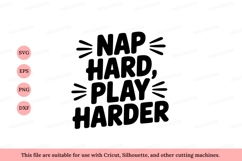 Nap hard play harder text typography lettering Product Image 1
