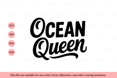 Ocean Queen script lettering black Product Image 1