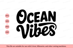Ocean Vibes Text lettering black Product Image 1