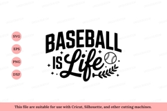 Baseball is life text with baseball sport Product Image 1