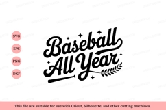 Baseball All Year Script Design lettering typography Product Image 1