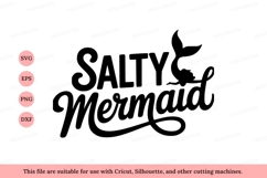 Salty mermaid silhouette black text Product Image 1