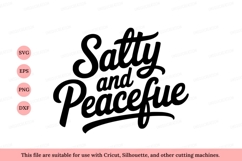 Salty peaceful script lettering black white Product Image 1