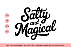 Salty and Magical script lettering black white Product Image 1