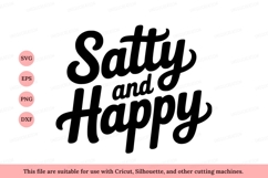 Salty and Happy lettering black text Product Image 1