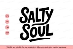 Salty Soul lettering black white Product Image 1