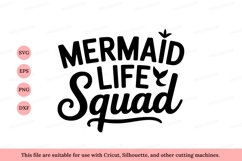 Mermaid Life Squad Text Design lettering Product Image 1