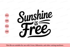 Sunshine is Free lettering black white Product Image 1