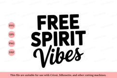 Free spirit vibes text black white Product Image 1