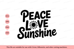 Peace love sunshine text black Product Image 1