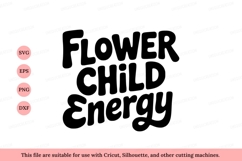 Flower child energy text black Product Image 1