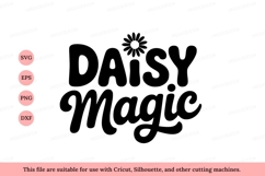 Daisy magic text with flower black Product Image 1