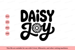 Daisy joy flower lettering black Product Image 1