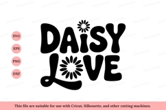 Daisy love floral text black Product Image 1