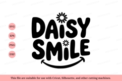 Daisy smile text with flowers black Product Image 1