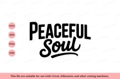 Peaceful Soul script lettering black Product Image 1