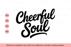 Cheerful soul script lettering black white Product Image 1