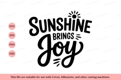 Sunshine brings joy quote text lettering Product Image 1