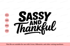 Sassy and Thankful text lettering typography Product Image 1