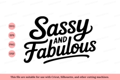 Sassy and fabulous script lettering text Product Image 1