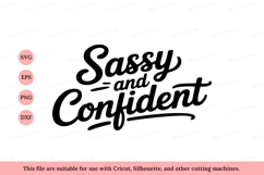 Sassy and Confident script lettering black Product Image 1