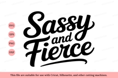 Sassy and Fierce lettering typography black Product Image 1