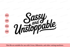 Sassy unstoppable script lettering text Product Image 1