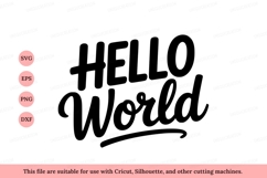 Hello World Text Design typography lettering Product Image 1